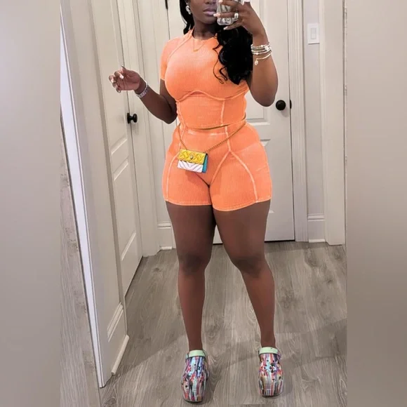 Casual Workout Stretchy High Waist Yoga Short and Crop Top Athletic Outfits 2024 - Picture 2 of 5